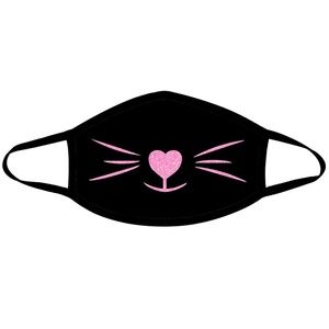 Ella Etc Kitty Love Glitter Cat Face Mask | Black Fashion Mask